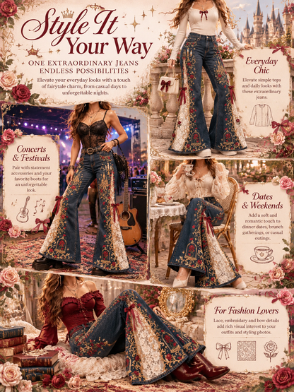 The Roselle Lace Flare Jeans
