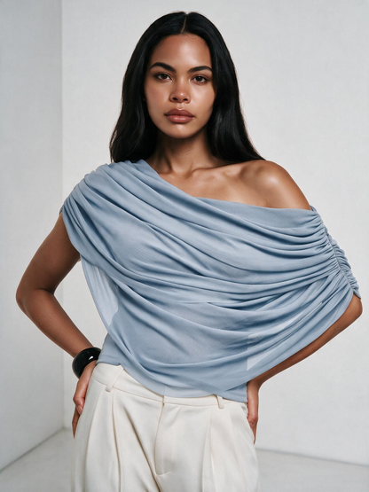 The Elara Draped Asymmetrical Top