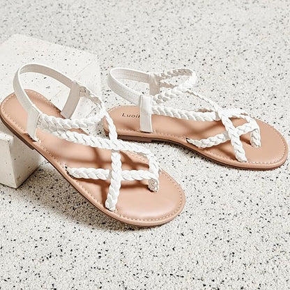 ✨Flip Flop Casual Strapy Sandals Slip on Summer Beach Shoes for Women