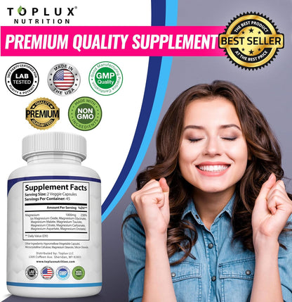 Magnesium Complex Supplement 8 Elemental 1000mg