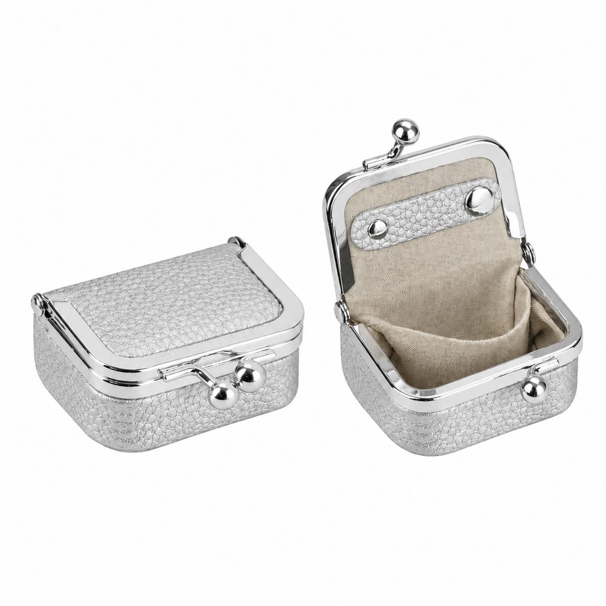 1894 Genuine Leather Kiss-Lock Jewelry Box