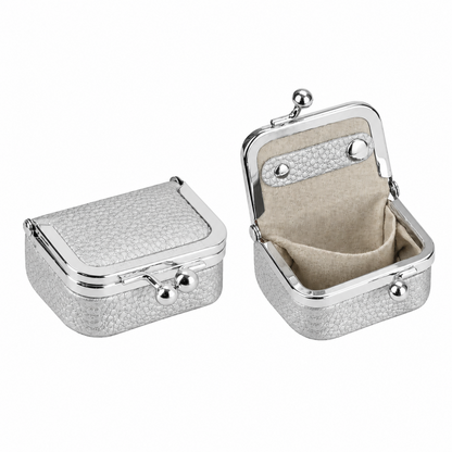 1894 Genuine Leather Kiss-Lock Jewelry Box
