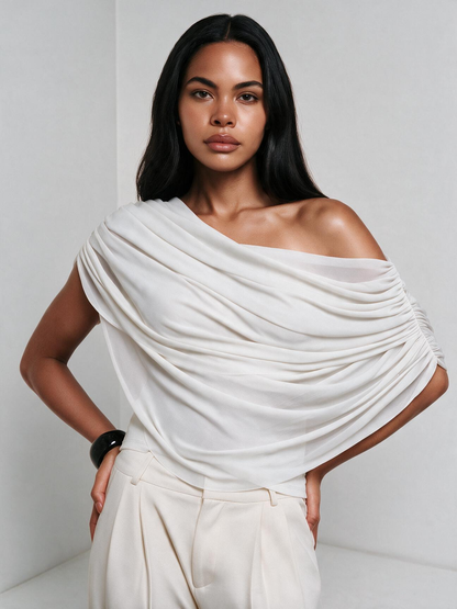 The Elara Draped Asymmetrical Top