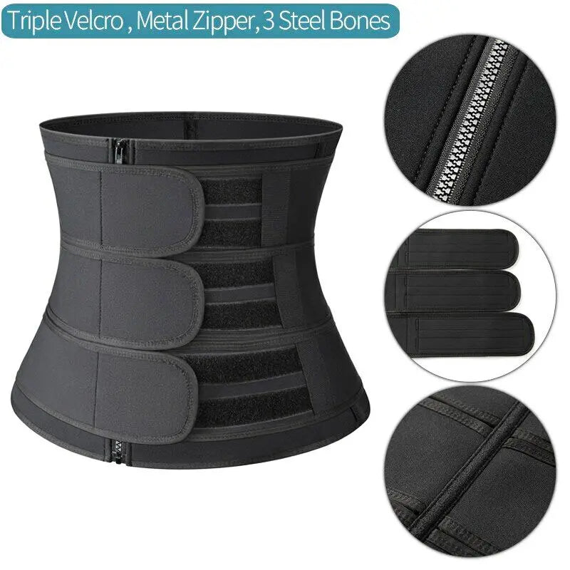 Men Zipper Adjustable Sweat Waist Trainer Cincher