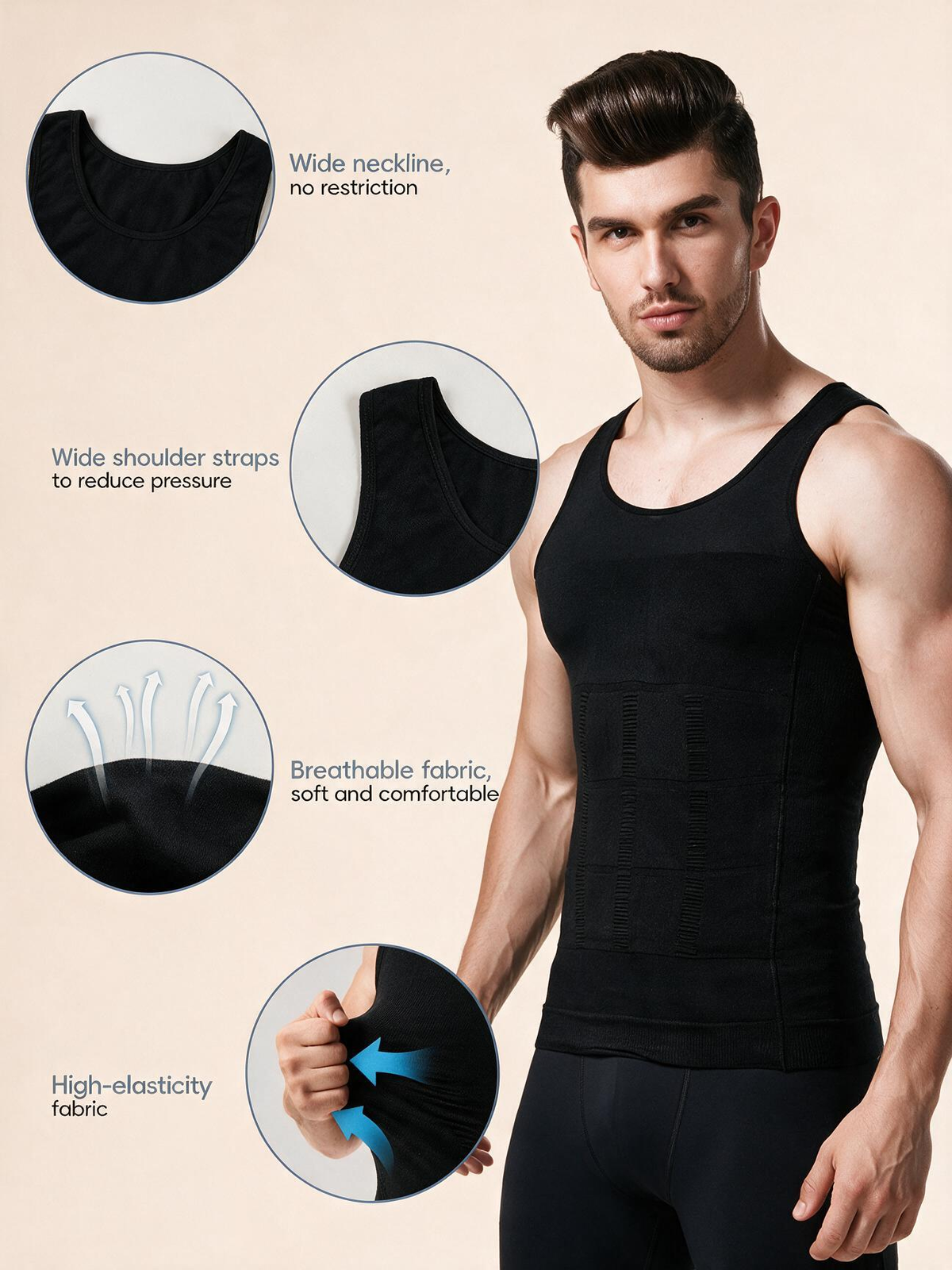 Men's Fitted Compression Body Shaper Tank Top