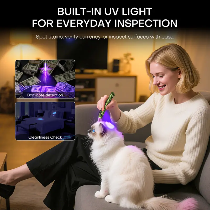Compact Rechargeable EDC Flash Light | Cordless Rechargeable Light-Up Torch for Working & Emergency