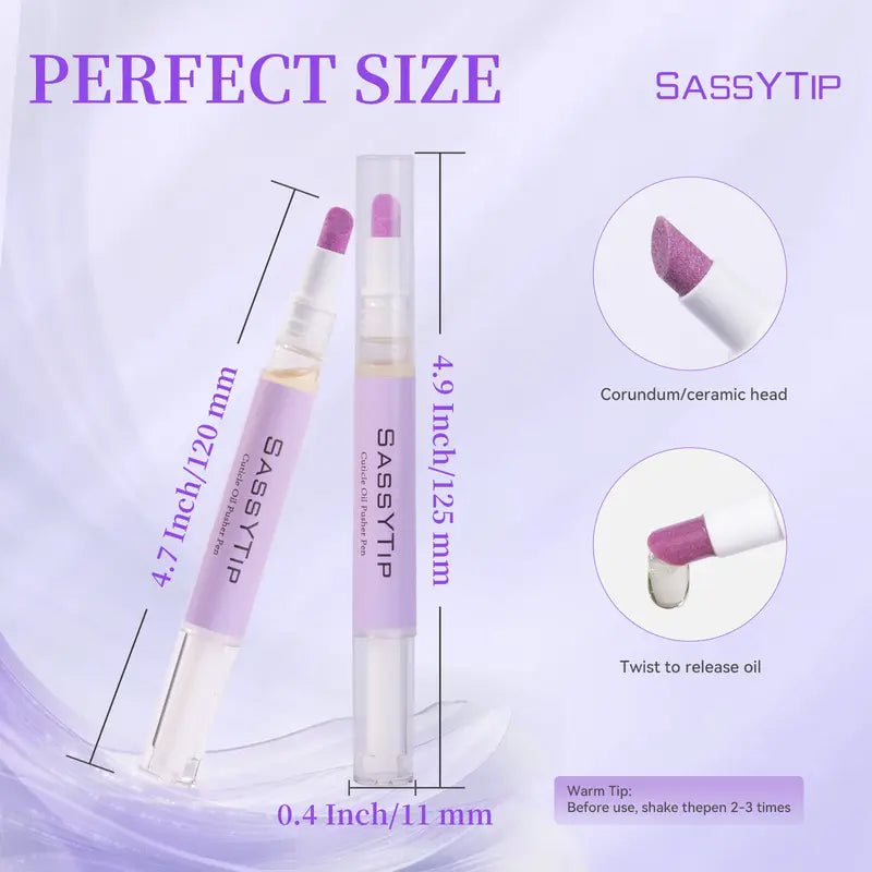 2-in-1 Ceramic  Cuticle Oil Pusher Pen