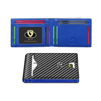 💳RFID Blocking Leather & Carbon Fiber Wallet