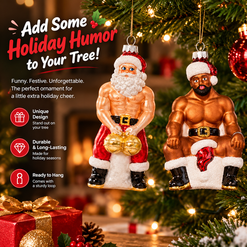 Cheeky Santa Ornament – Hilarious White Elephant & Stocking Stuffer