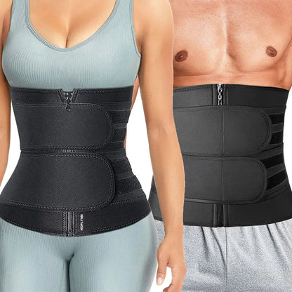 Men Zipper Adjustable Sweat Waist Trainer Cincher