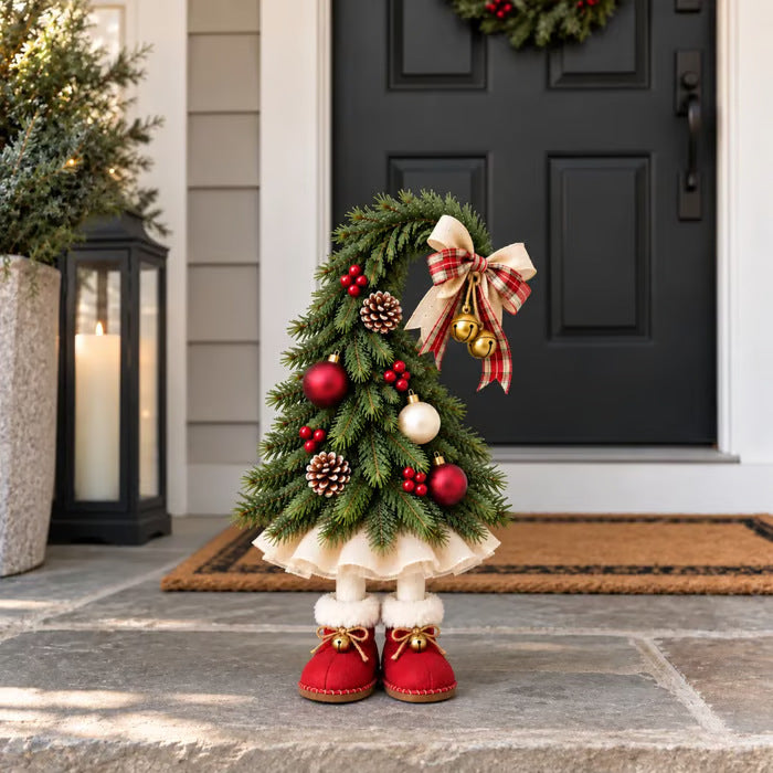 Whimsical Christmas Elf Tree Decor – Festive Holiday Tabletop Trees