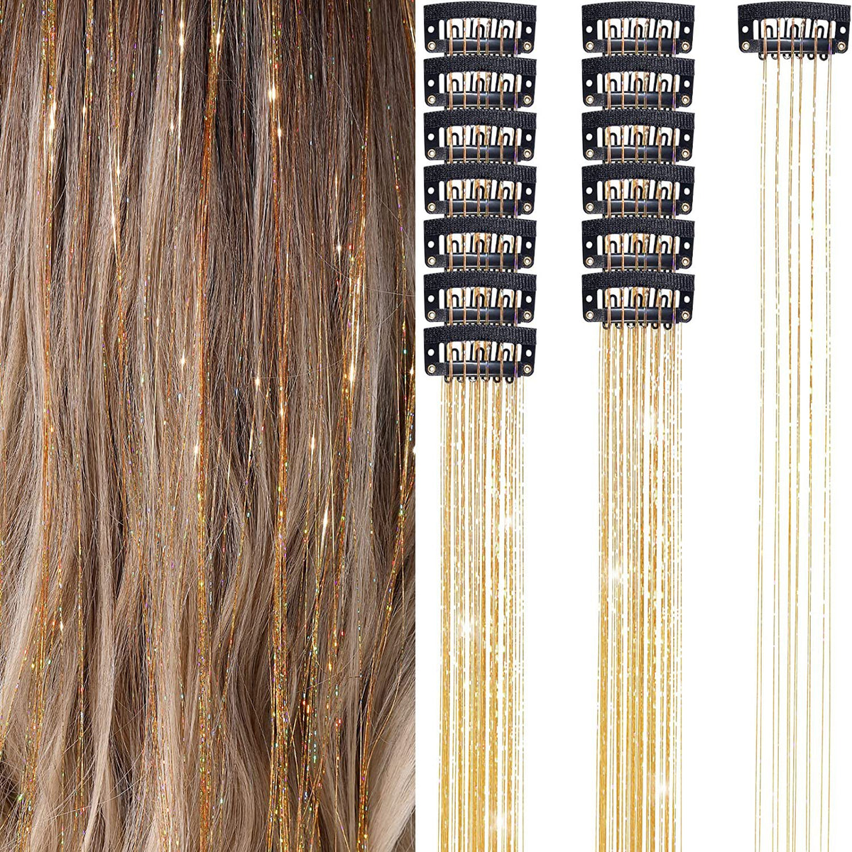 Buy 1 Get 1 Free 🔥 Fairy Hair Metal Wire Set|6-Piece Clip-On Rainbow Hair Accessories