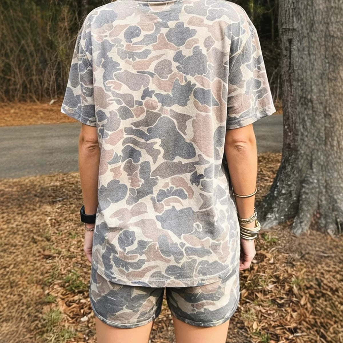 ✨Women's Oversized 2-Piece Camouflage Print Plus Size Set