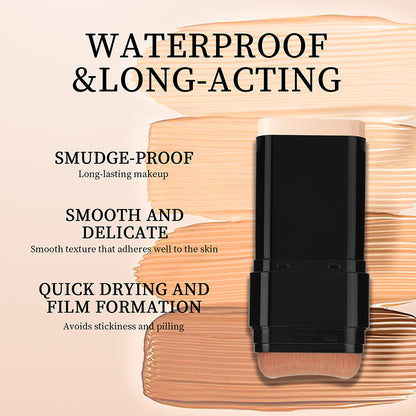 Dual-Ended Foundation Stick with 6 Concealer Shades & Blending Brush