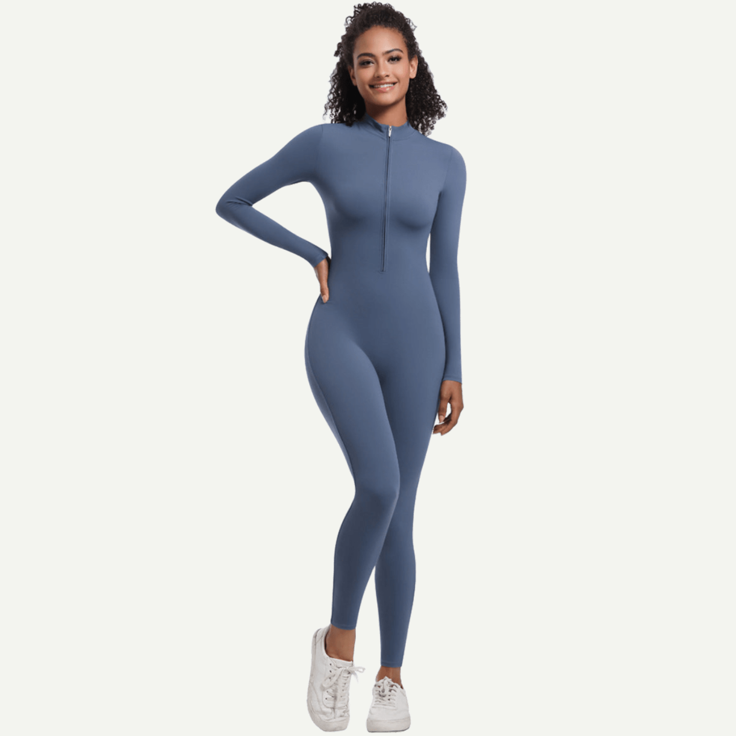 Zipper High Elastic Solid Color Long Yoga Clothes