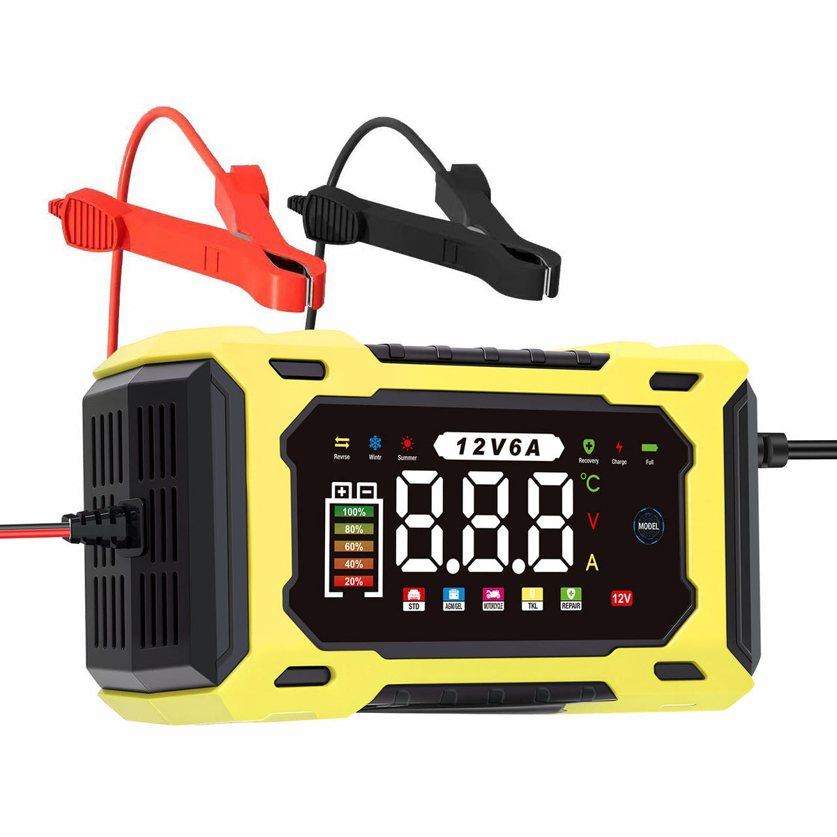 12V 6A Smart Battery Charger Maintainer|Fully Automatic Trickle Charger
