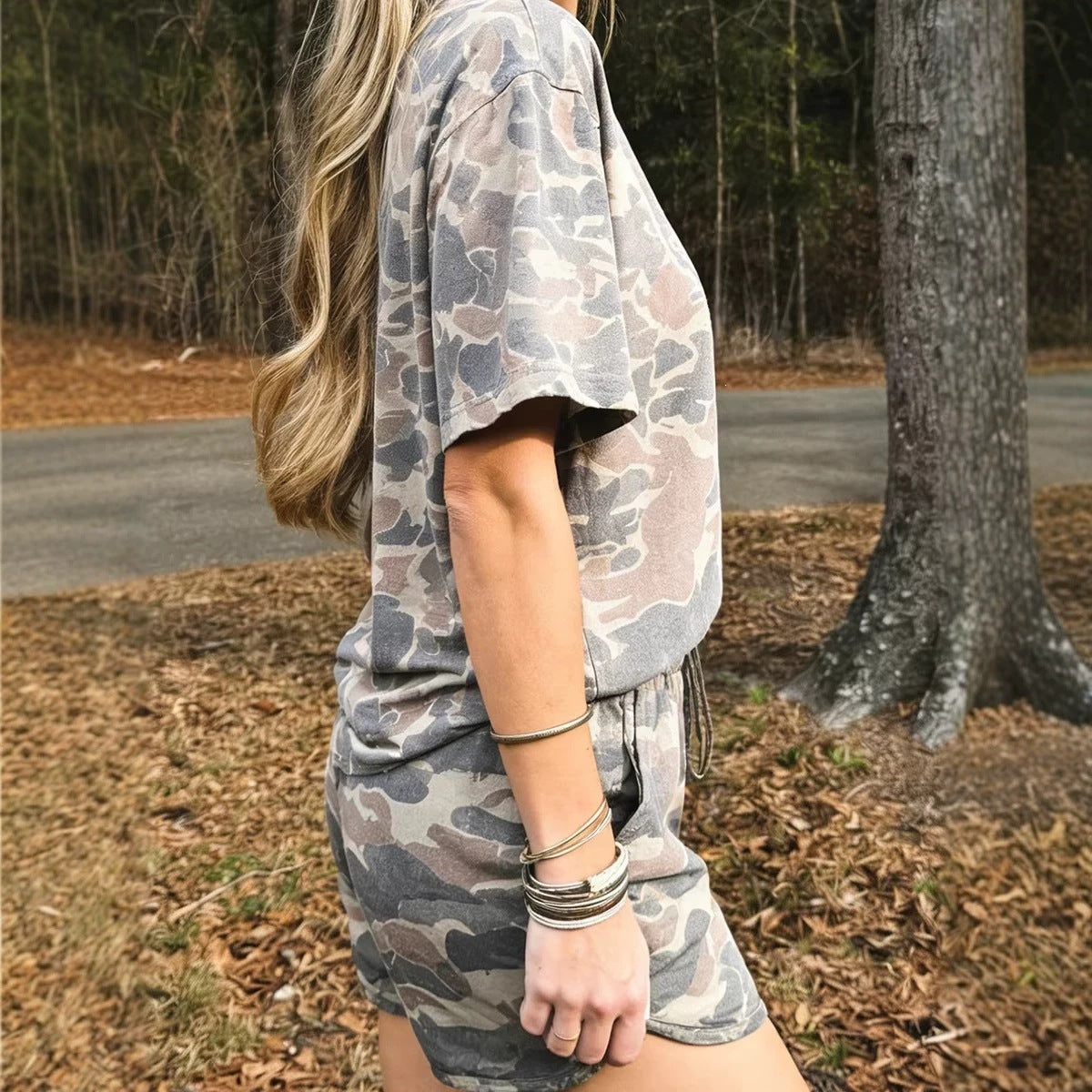 ✨Women's Oversized 2-Piece Camouflage Print Plus Size Set
