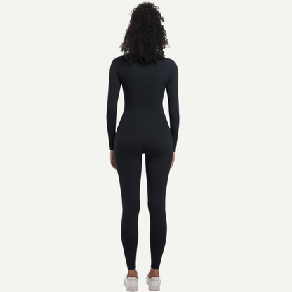 Zipper High Elastic Solid Color Long Yoga Clothes