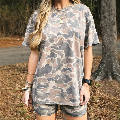 ✨Women's Oversized 2-Piece Camouflage Print Plus Size Set