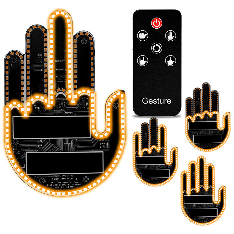 Car Gesture Decorative Lights|Remote Control 4 Mode Fun Finger Lights
