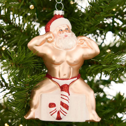 Cheeky Santa Ornament – Hilarious White Elephant & Stocking Stuffer