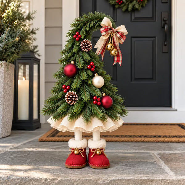 Whimsical Christmas Elf Tree Decor – Festive Holiday Tabletop Trees