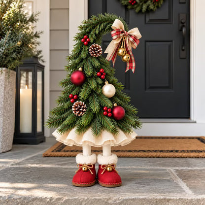 Whimsical Christmas Elf Tree Decor – Festive Holiday Tabletop Trees
