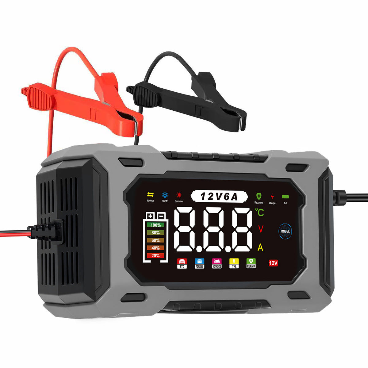 12V 6A Smart Battery Charger Maintainer|Fully Automatic Trickle Charger