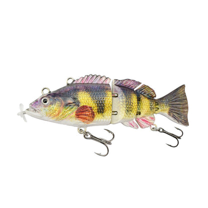 Robotic Artificial Fishing Lure|5.1in Multi-Segment 4-Jointed USB Rechargeable Electric Swimbait