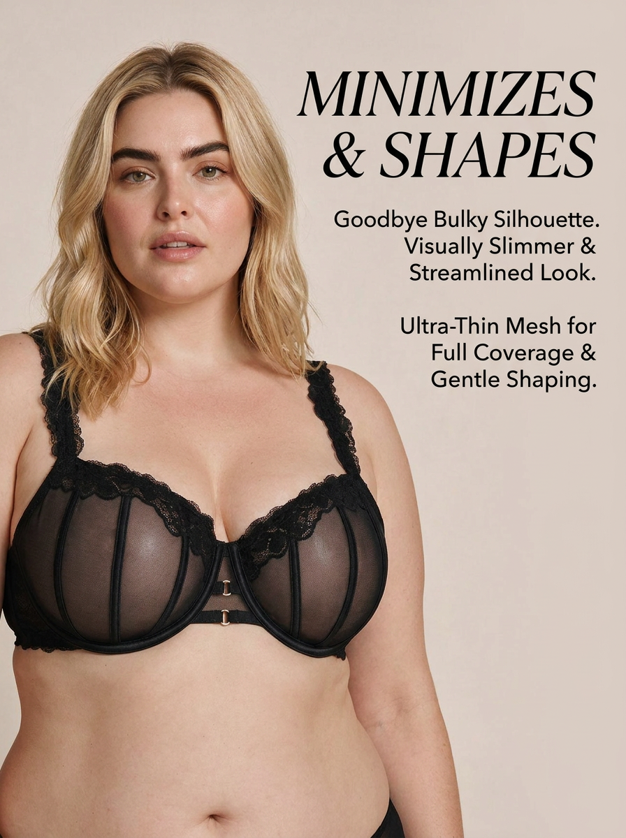 The Mila Lace-Trim Mesh Underwire Bra