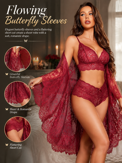 The Seraphine Lace Robe Set