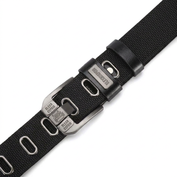 Unisex Minimalist Waistband – Stylish Perforated Leather Belt with Square Alloy Buckle
