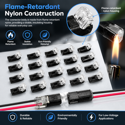 2-Pin Push-In Wire Connectors – Fast LED Strip Wiring