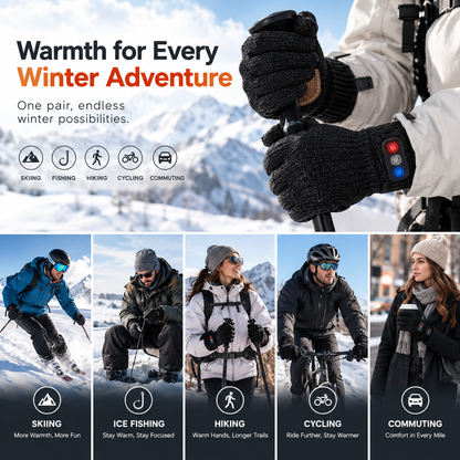 USB Heated Gloves – 3 Heat Levels, Portable Warmth for Skiing, Fishing & Hiking