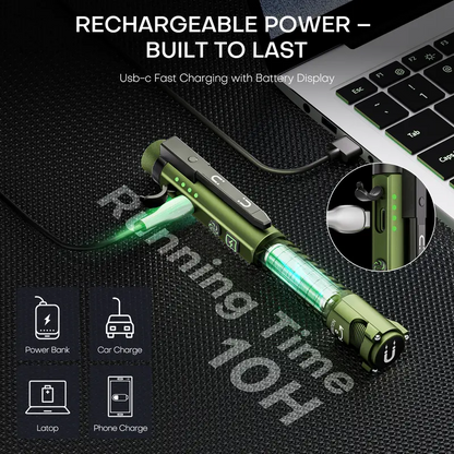 Compact Rechargeable EDC Flash Light | Cordless Rechargeable Light-Up Torch for Working & Emergency