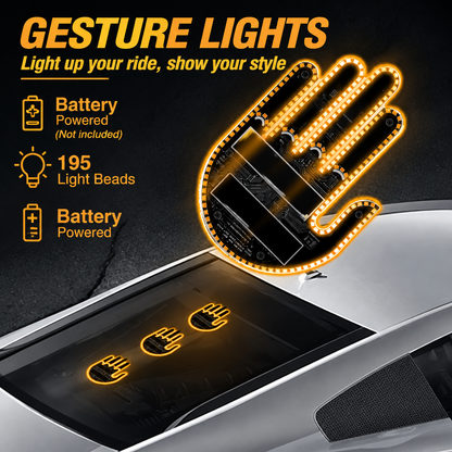 Car Gesture Decorative Lights|Remote Control 4 Mode Fun Finger Lights