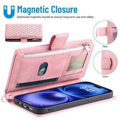 Magnetic Closure Flip Handbag Zipper Purse Shell for Women