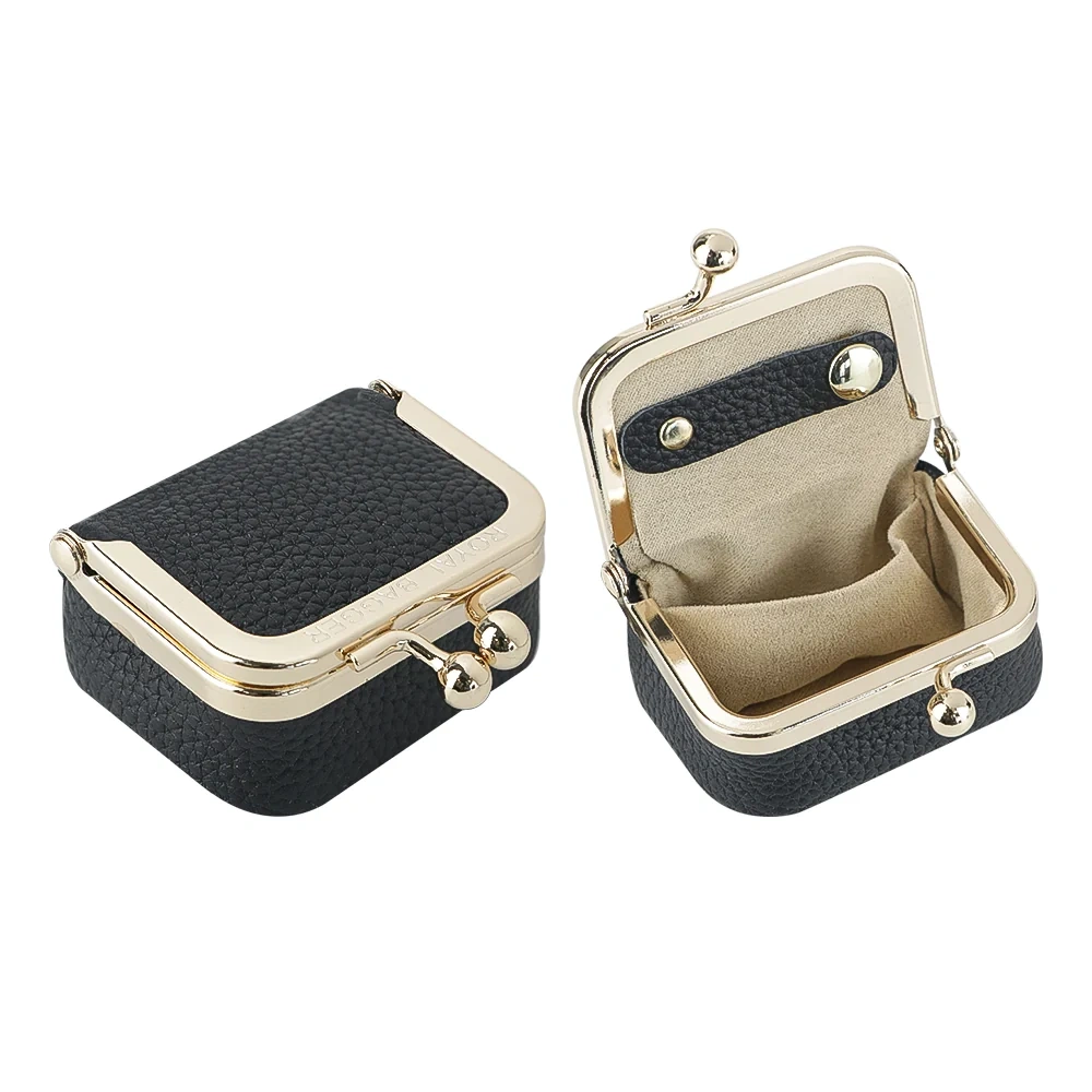 1894 Genuine Leather Kiss-Lock Jewelry Box