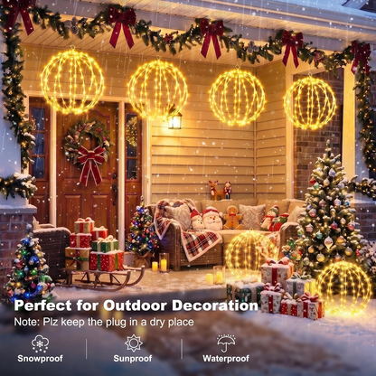 8-Inch Battery Operated Hanging Globe Fairy Lights with 8 Modes
