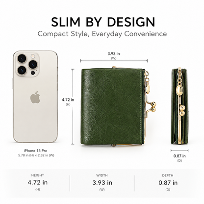 Women's Vintage Style Foldable RFID Blocking Leather Wallet