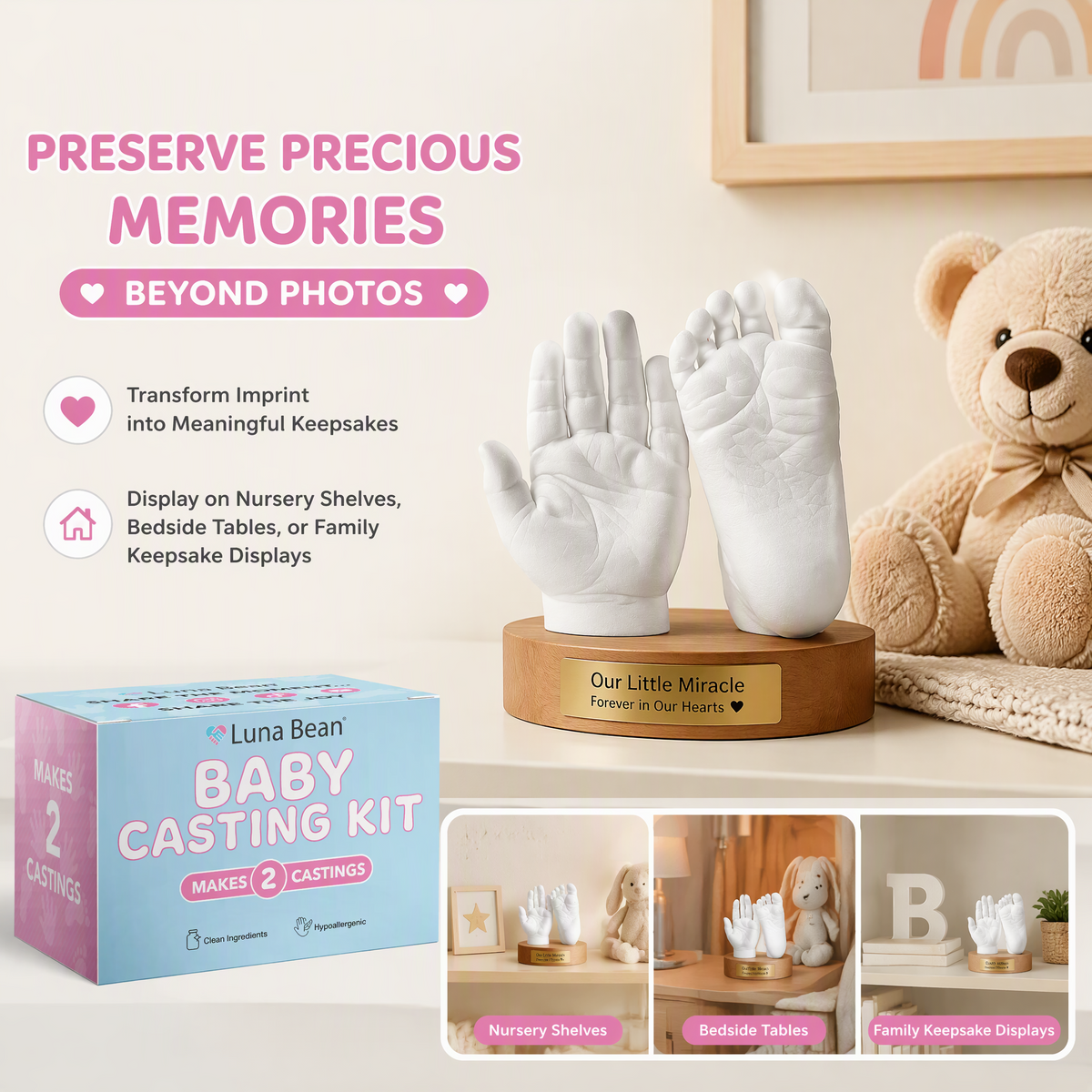 Baby Hand & Foot Casting Kit – Newborn Keepsake Gift