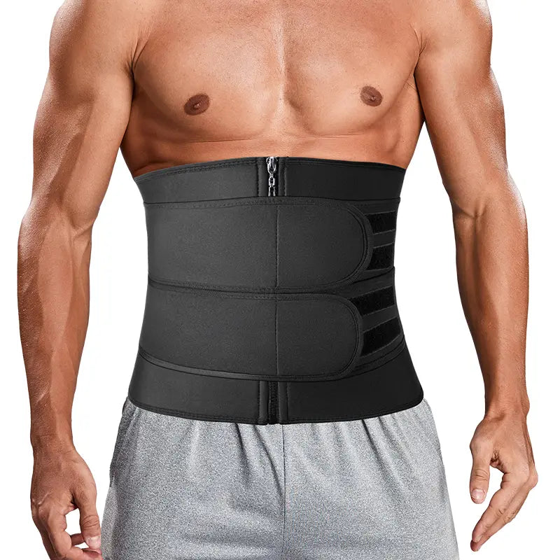 Men Zipper Adjustable Sweat Waist Trainer Cincher