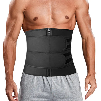 Men Zipper Adjustable Sweat Waist Trainer Cincher