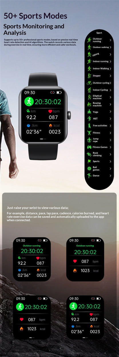Smart Watch with Health Tracking, 50+ Sports Modes & HD Display