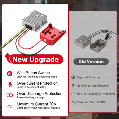 Upgraded Power Wheel Adapter for Milwaukee 18V Battery