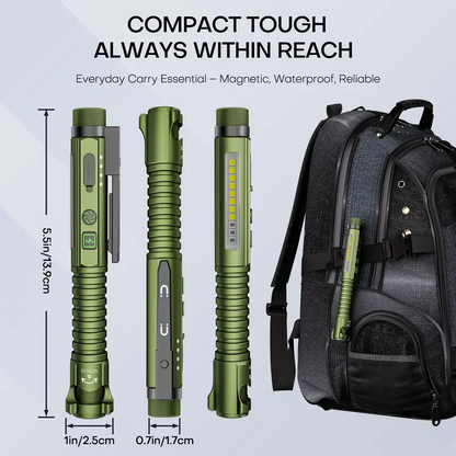 Compact Rechargeable EDC Flash Light | Cordless Rechargeable Light-Up Torch for Working & Emergency