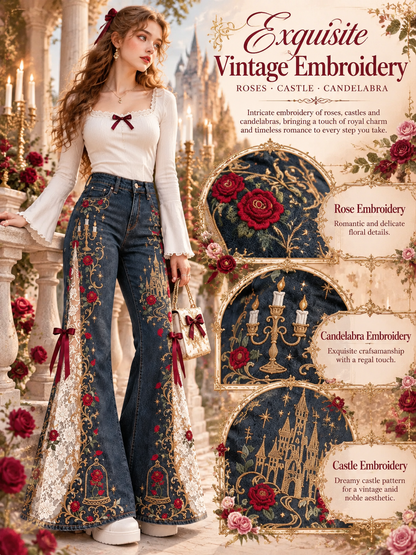 The Roselle Lace Flare Jeans
