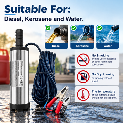 Portable 12V DC Submersible Fuel Transfer Pump