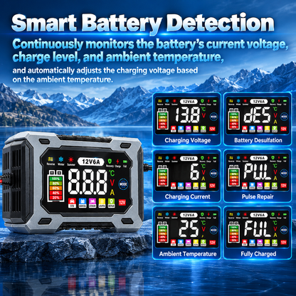 12V 6A Smart Battery Charger Maintainer|Fully Automatic Trickle Charger