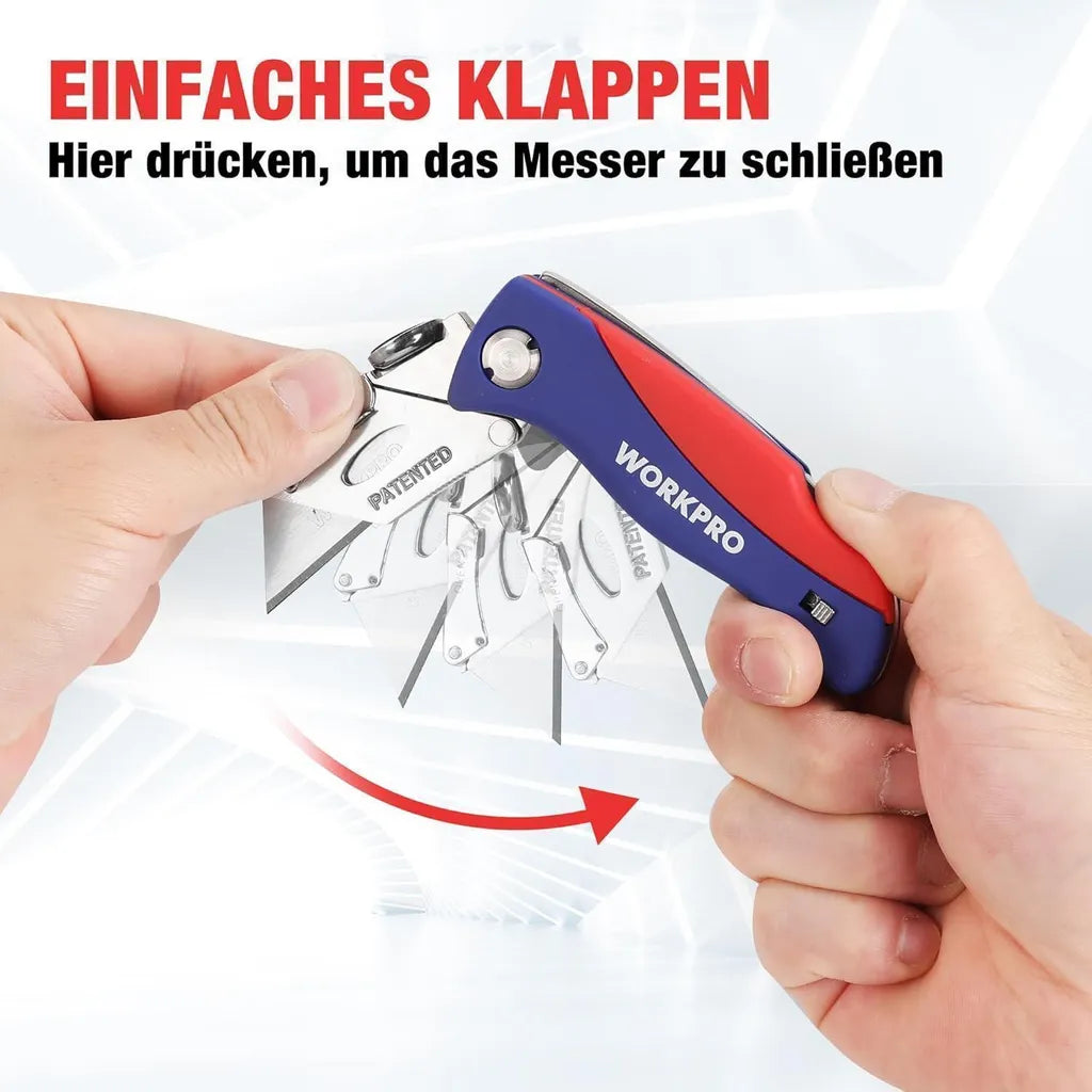 Quick-change Pocket Folding Utility Tool with 5 Extra Blades and Clip